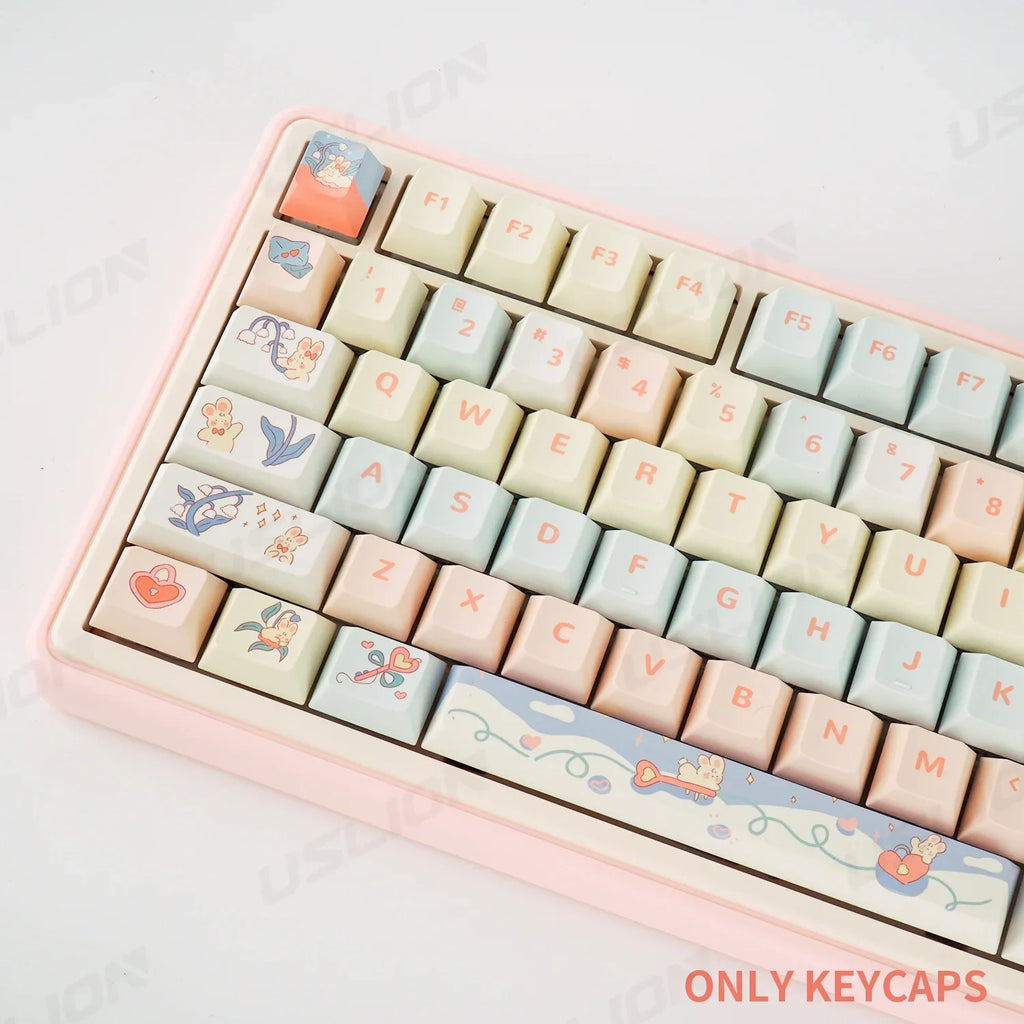 95 Keys Cherry Profile PBT Keycaps Love Letter Theme Key Caps for Gaming Mechanical Keyboard 61/64/68/75/84Keys GMK67 AULA F75