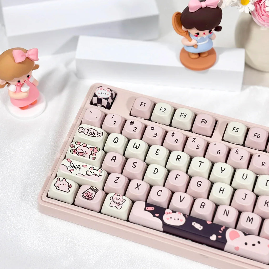 95 Keys/Set Key Caps Cartoon Puppy Cat Kitty MOA Profile PBT for DIY Custom Mechanical Gaming Keyboard Keycap Dye Sublimation