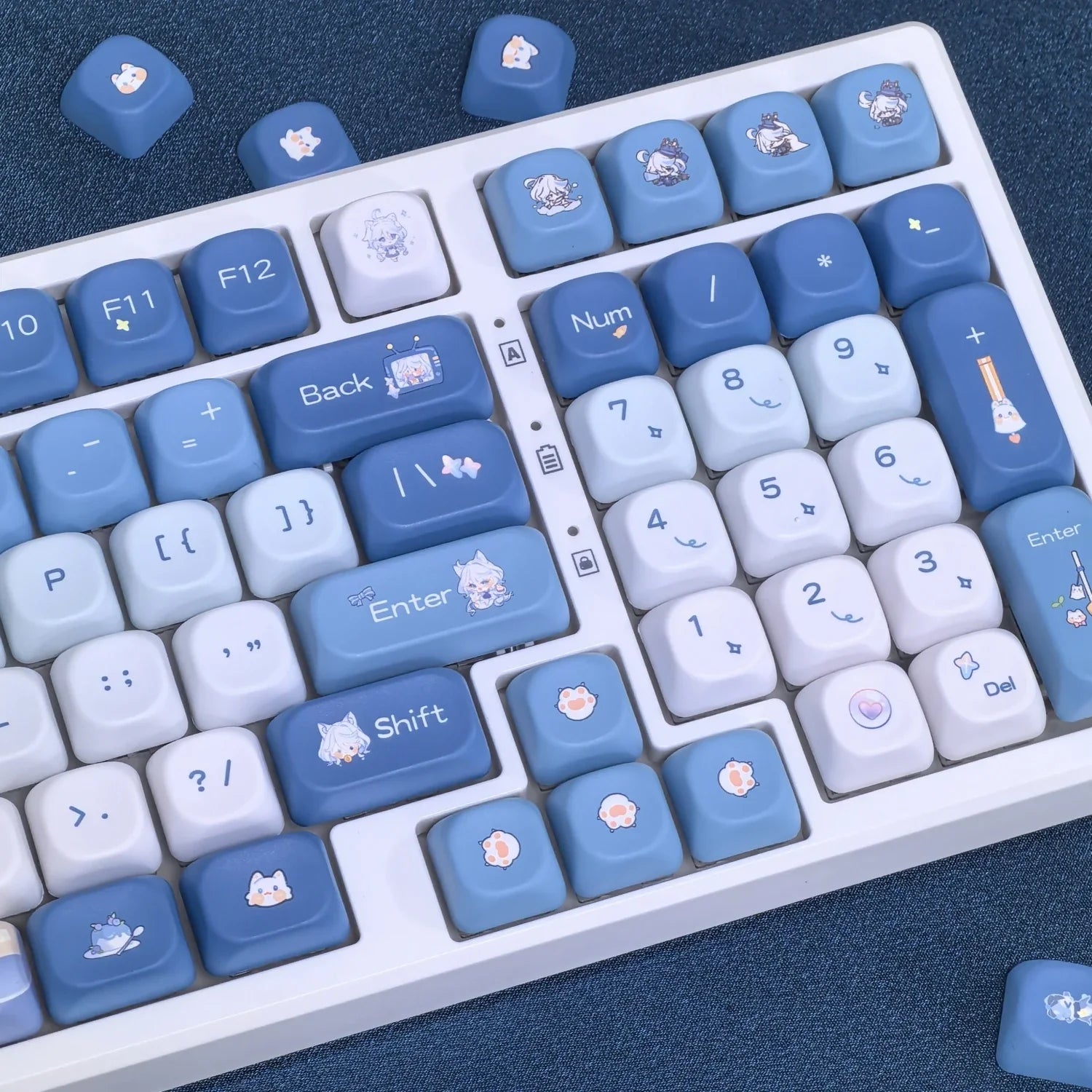 Genshin Impact Theme Xiao Keycaps MOA Profile PBT Sublimation Mechanical Keyboard Caps Cartoon Character Gamer XIAO Keycap