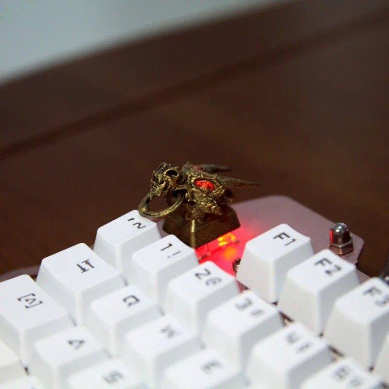 Original Design Dragon Head Keycaps Metal Translucent Mechanical Keyboard Keycaps Personalized Hanging Dragon Head Keycaps Gifts