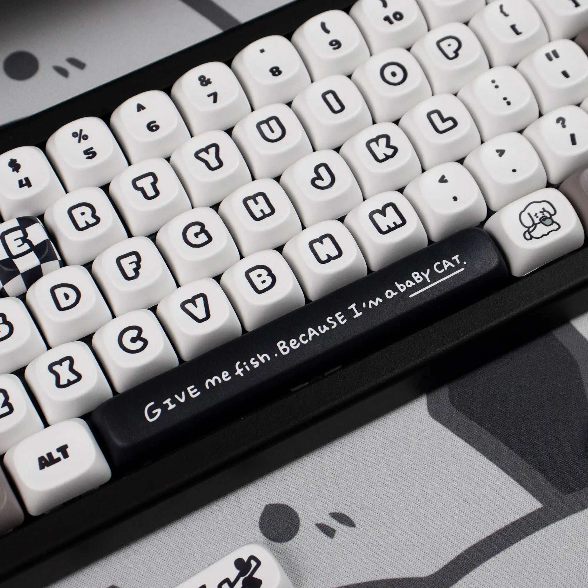 Cats and Puppies Keycaps MOA Profile Thermal Sublimation PBT Keycaps Personalized Cute Keycap For 64/104/108 Mechanical keyboard