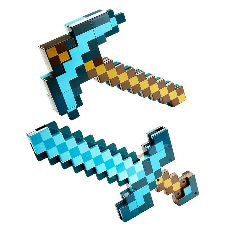 NEW Pixel Game Prop Models Torch and Color-changing Bottle Night Light Plastic Mineral Lamp Ornaments Holiday Party Gifts