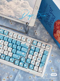 Cute Cloud Theme Keycaps MOA Profile 138 Keys Blue Key Cap Square PBT Alice Keycaps Thermal Sublimation Mechanical Keyboard Cap