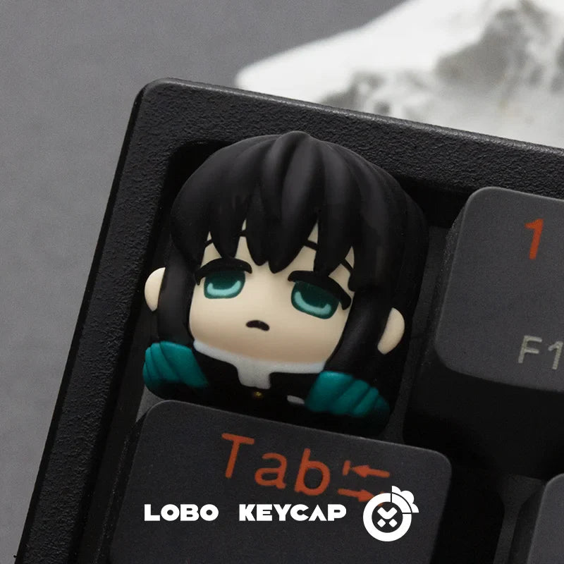 Demon Slayer Mechanical Keyboard Keycap Kamado Tanjirou Agatsuma Zenitsu Hashibira Inosuke Anime Resin Keycaps Custom Gifts