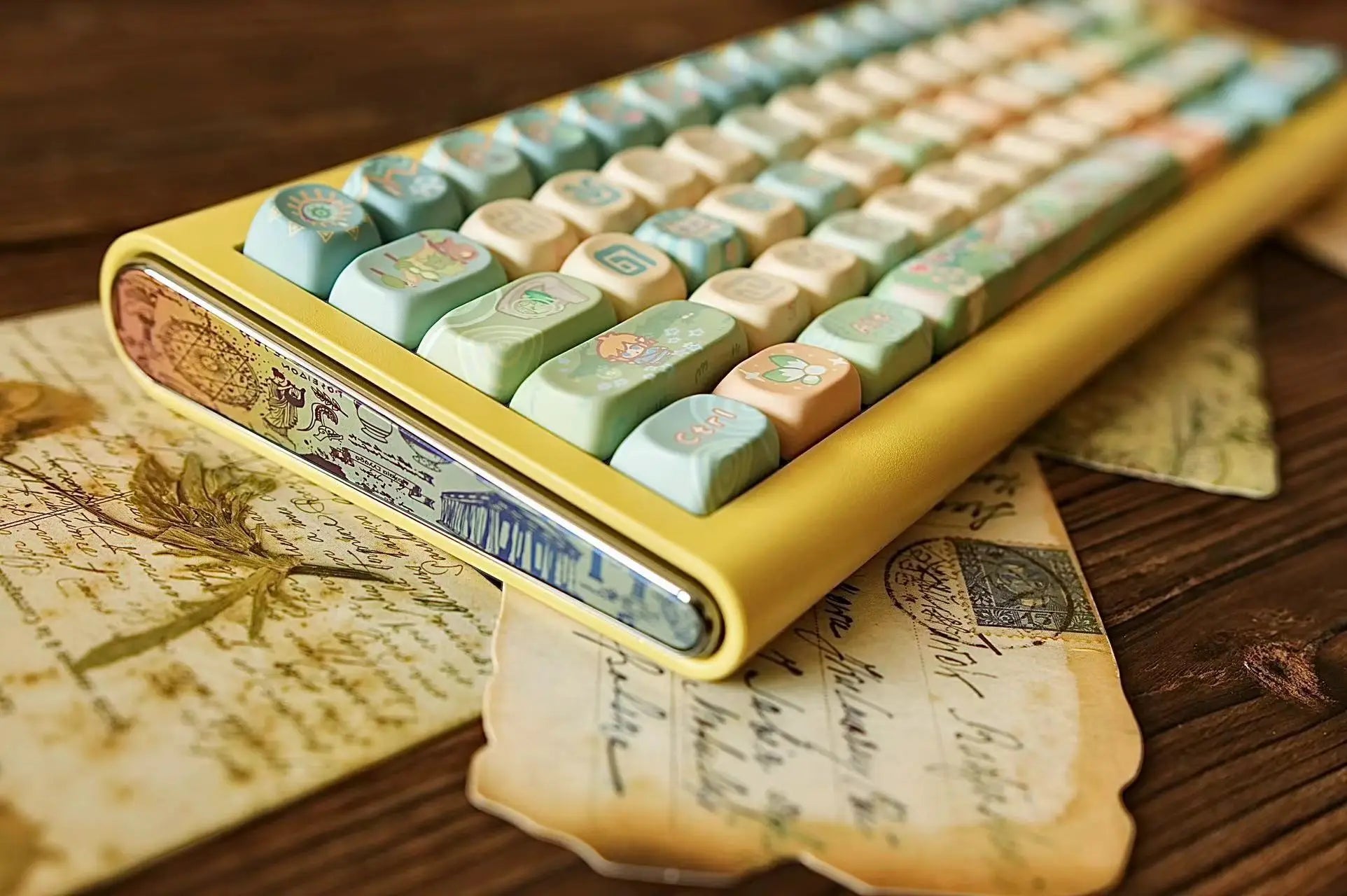 Dragon Tears Keycaps MOA/SOA Keycap Customized Cute Keycaps PBT Original Artist Green Keycap for Alice/ANSI Mechanical Keyboard