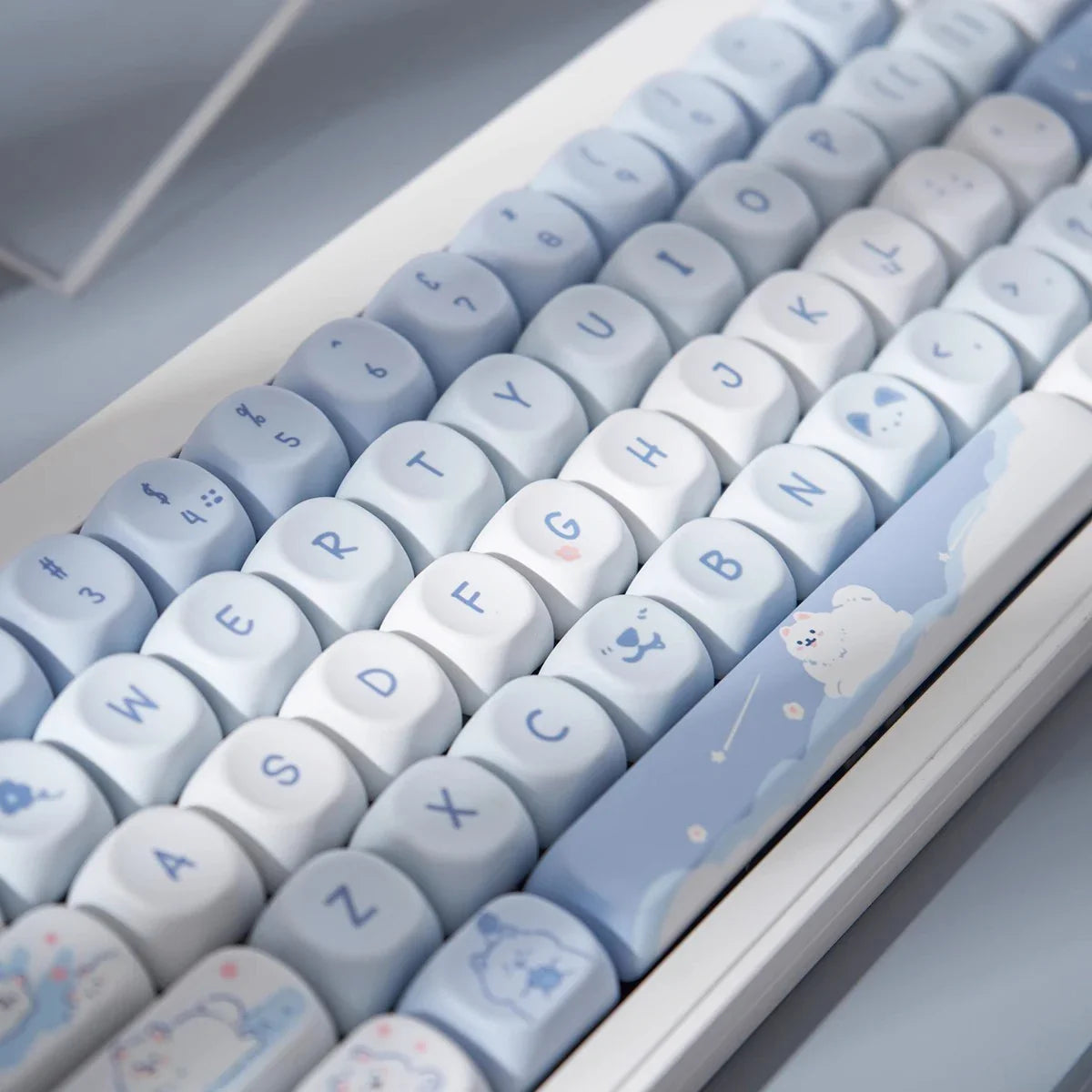 ULSION 132Keys MOA Profile Dog Cat Cartoon Keycaps for 61/64/68/78/84/87/96/104/108 Keys Gaming Mechanical Keyborad MX Swtiches
