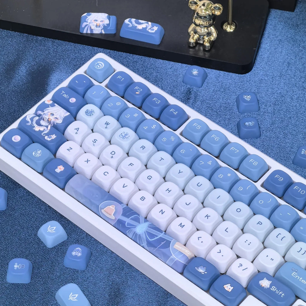 Genshin Impact Theme Xiao Keycaps MOA Profile PBT Sublimation Mechanical Keyboard Caps Cartoon Character Gamer XIAO Keycap