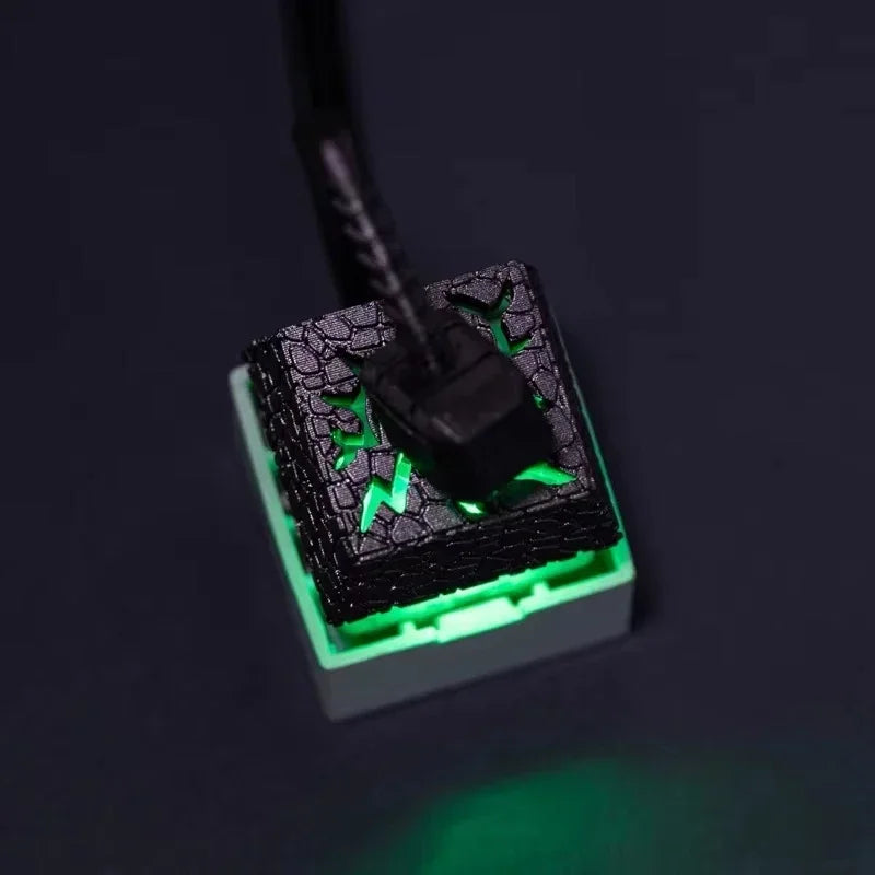 New 2In1 Resin Keycaps Thor Hammer for Mechanical Classic Retro Transparent Key Cap Suit Esc Button Personalized Keycaps