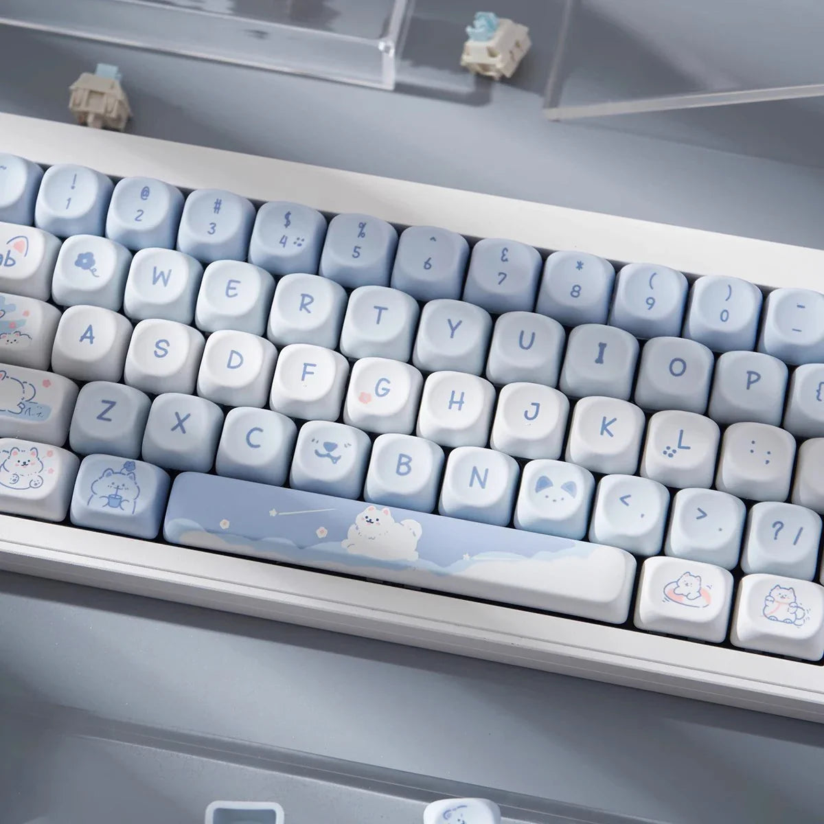 95 Keys/Set Key Caps Cartoon Puppy Cat Kitty MOA Profile PBT for DIY Custom Mechanical Gaming Keyboard Keycap Dye Sublimation