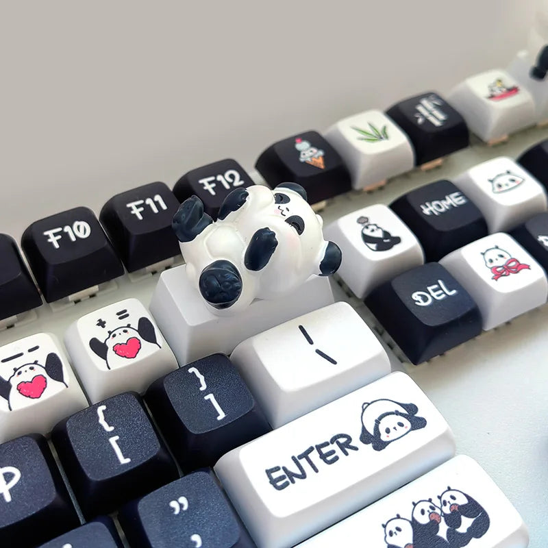 Cartoon anime panda keycaps cute gifts cherry shaft decoration PBT mechanical keyboard exclusive
