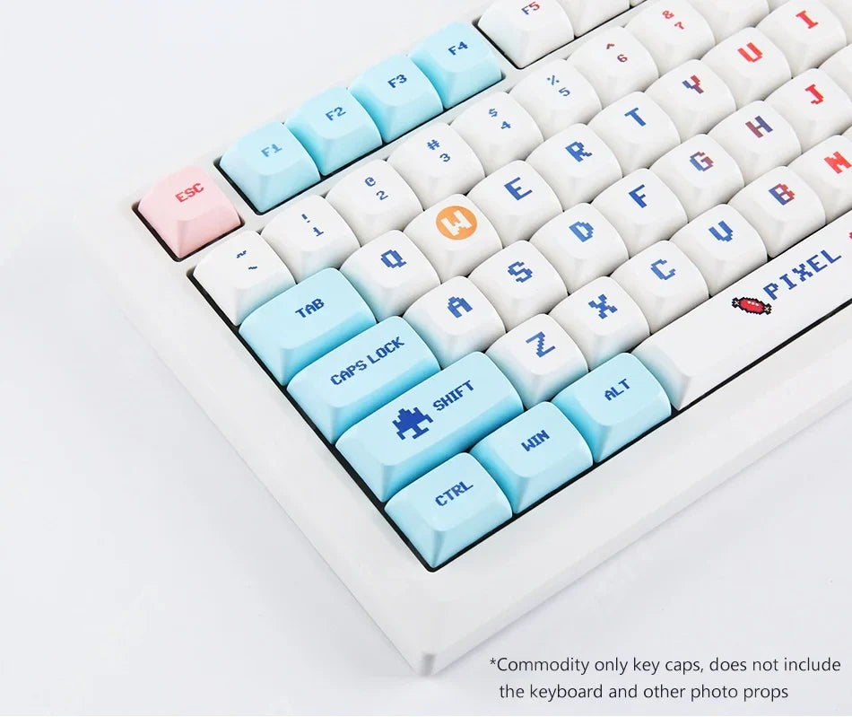 Candy Colorful 124 Keycaps XDA PBT Cartoon Keyboard Dye Sublimation for DIY Custom Mechanical Gaming Wear-Resistant Keycaps Kit