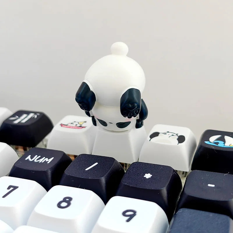 Cartoon anime panda keycaps cute gifts cherry shaft decoration PBT mechanical keyboard exclusive