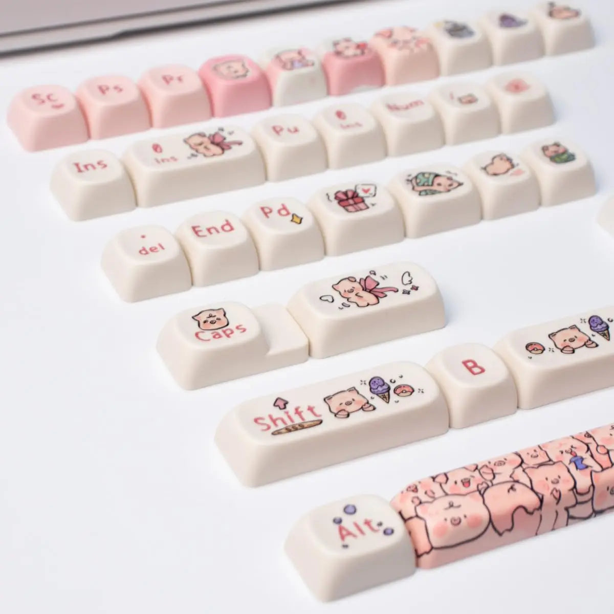 Cats and Puppies Keycaps MOA Profile Thermal Sublimation PBT Keycaps Personalized Cute Keycap For 64/104/108 Mechanical keyboard