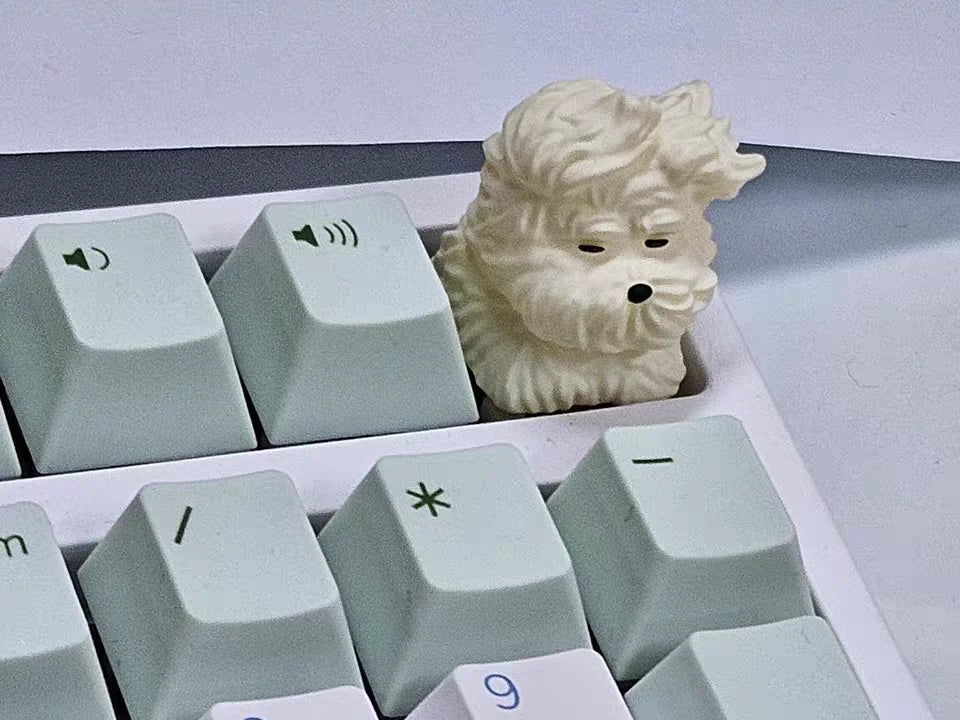 MiFuny Cute Dog Keycap 124/133 Keys PBT Dye Sublimation Custom MOA/Cherry Profile Gaming Keycaps for Mechanical Keyboard Gifts