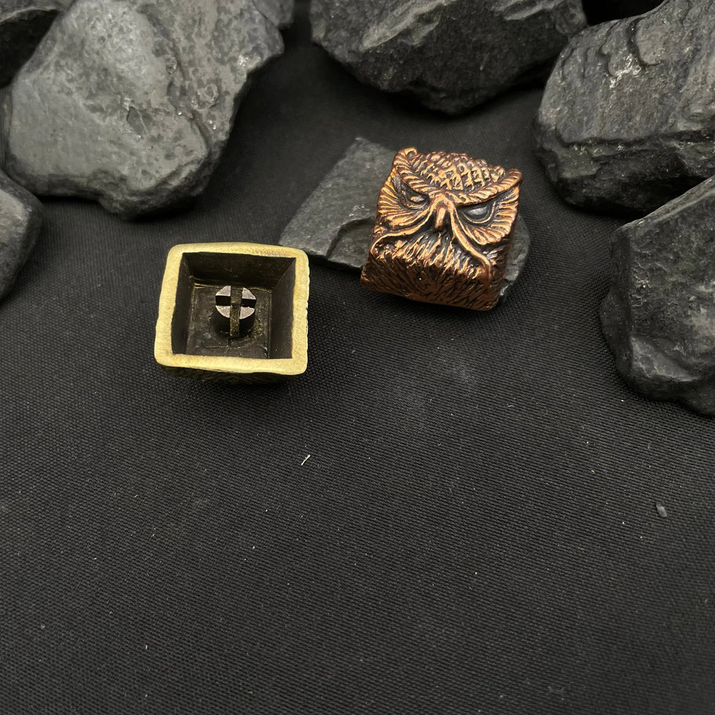 Pure Copper Point Keycap Owl Original Personality Customized Artisan Keycaps Cross Axis Universal Mechanical Keyboard Accessory