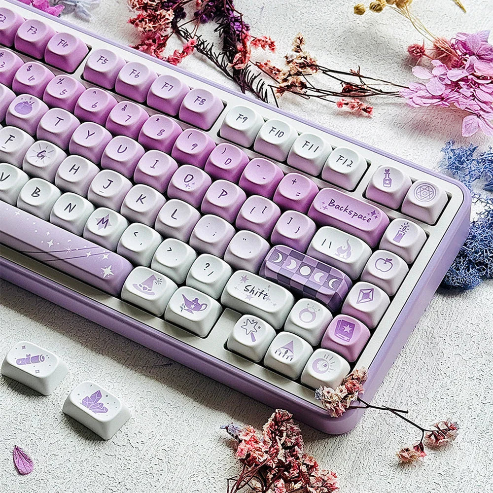 95 Keys MOA Profile PBT Keycaps for 61/64/68/84/75/87Keys Gaming Mechanical Keyboard AULA F75 GMK67 GMK87 Cartoon Cute Key Caps