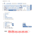 Blue Cat MOC Keycaps PBT 145 Keys Cute Girls for Cherry Gateron MX Switches Mechanical Keyboards