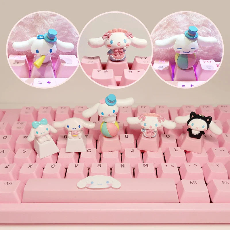 Sanrio Kawaii Cinnamorol Keycaps Mechanical Keyboard Caps Hello Kitty Pochacco Mx Axis Personalized Cartoon Esc Diy Key Cap Game