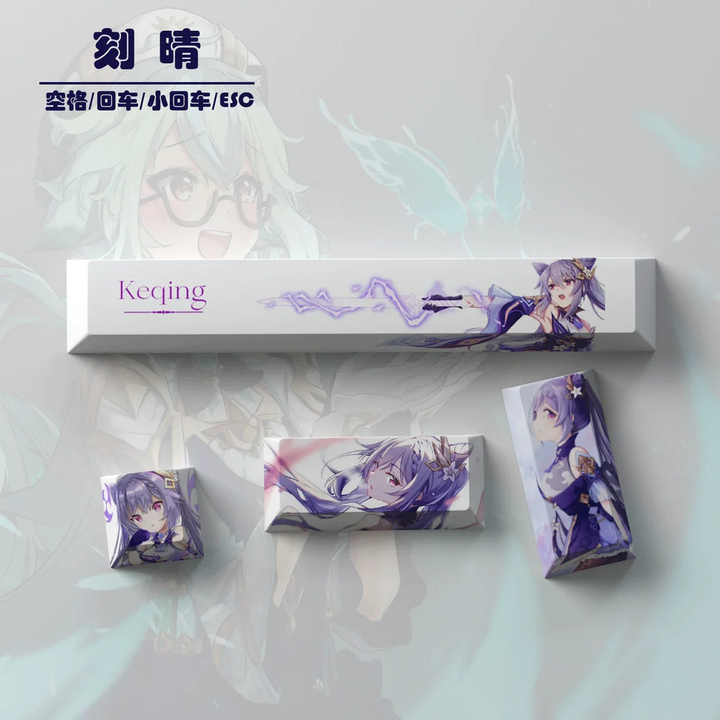 New Genshin Impact Keycaps DIY Anime Keyboard Cap Cherry Profile Pbt R4 Customl Mechanical Keyboard Decorative Accessories Gifts