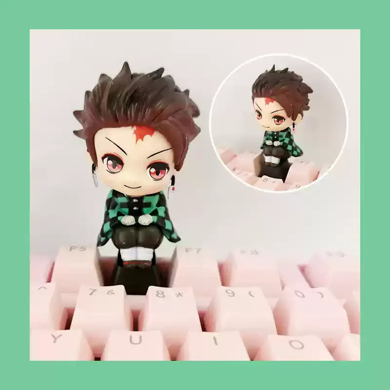 1pcs Demon Slayer Personalized Keycaps Mechanical Keyboard Resin Transparent Single Anime Key Cap Cute Mi Douzi Charcoal Jiro