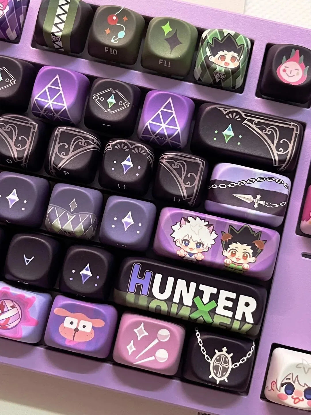 Hunter x Hunter Keycaps Anime Chreey Keycaps 142 Keys Gift Cute DYE Sublimation Mechanical Keyboard 2.25 U 2.75U for Alice