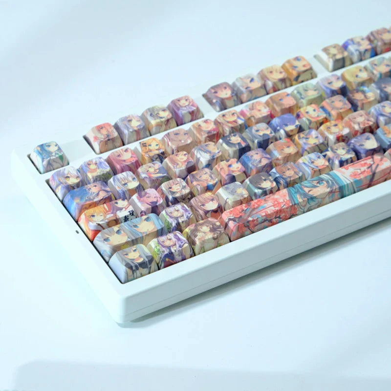 Color Anime Keycaps Personalized Customization Cartoon Anime 126 Key PBT Mechanical Keyboard Keycap MOA Profile Keycap Accessory