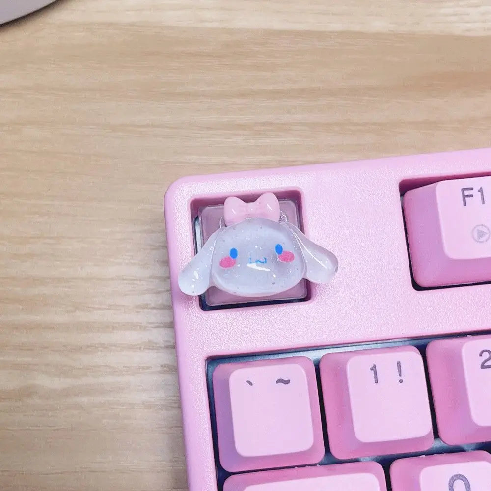 Sanrio Anime Cinnamon Roll DIY Keycap Cute Cartoon Melody Coolomey Translucent Cross Mechanical Keyboard ESC Base Keycap Gift