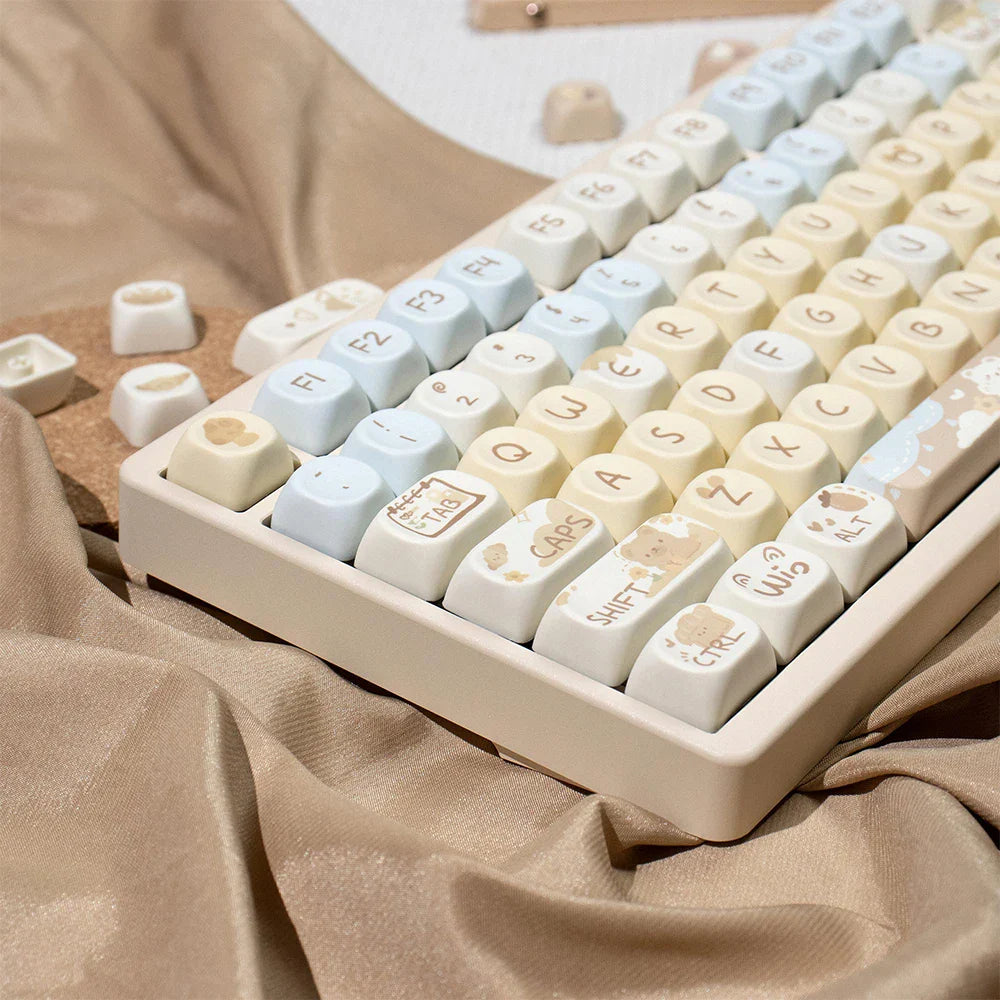 Cats and Puppies Keycaps MOA Profile Thermal Sublimation PBT Keycaps Personalized Cute Keycap For 64/104/108 Mechanical keyboard
