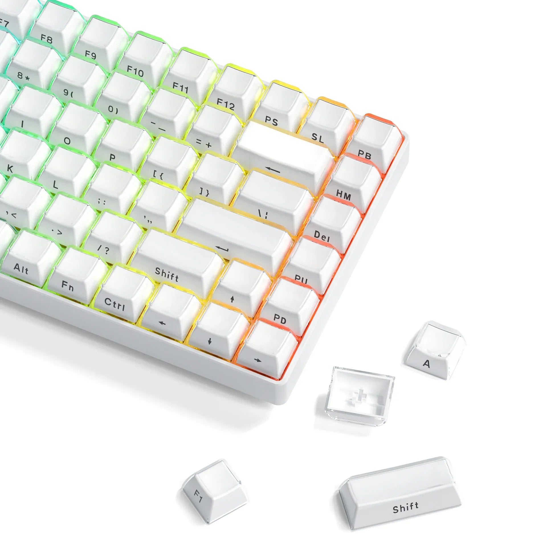 Jelly Crystal Keycaps Side Engraved Pink Blue 113keys Two-tone lnjection Molded DIY Mechanical Keyboard OEM Translucent Keycaps
