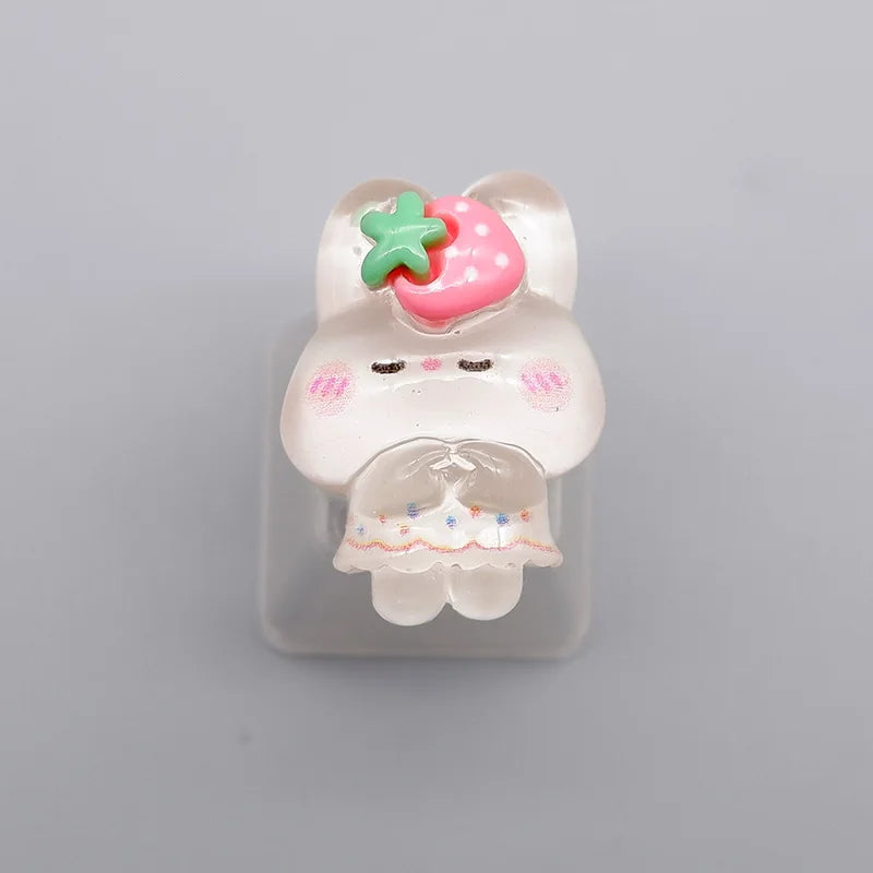 Long Eared Rabbit Personalized Keycap Mechanical Keyboard Special Transparent Cute Gift TabESC Supplementary Decoration Keycap