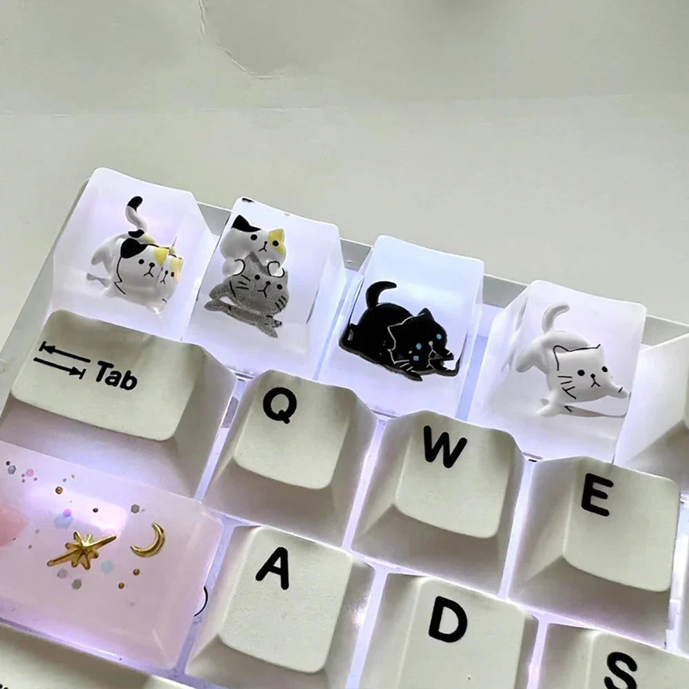 1Pcs Cute Panda Pattern Keycap Resin Handmade Decoration Personality Esc R4 OEM Cute key cap mold Keycap for Mechanical Keyboard
