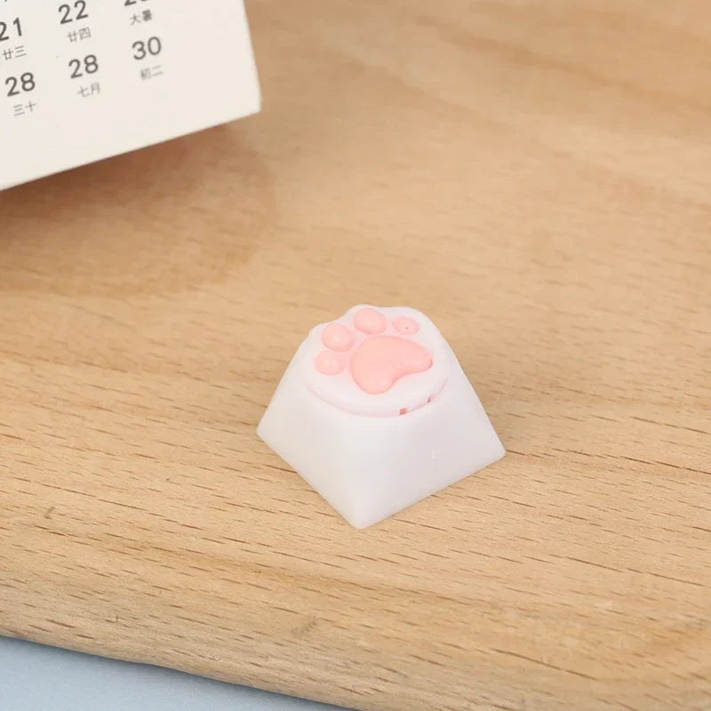 1pc Cute Cat Paw Keycaps For Mechanical Keyboard Cherry MX Switch DIY Custom Key Cap Soft Silicone Keycup Artisan Pink Color