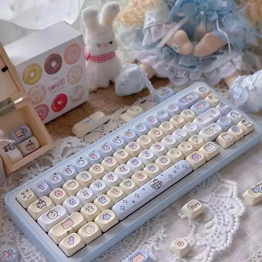 Cute Keycap MOA Profile Key Cap Theme Park Keycap Gift PBT Keycaps 130 Keys Dye Sublimation Mechanical Keyboard Keycap MX Switch