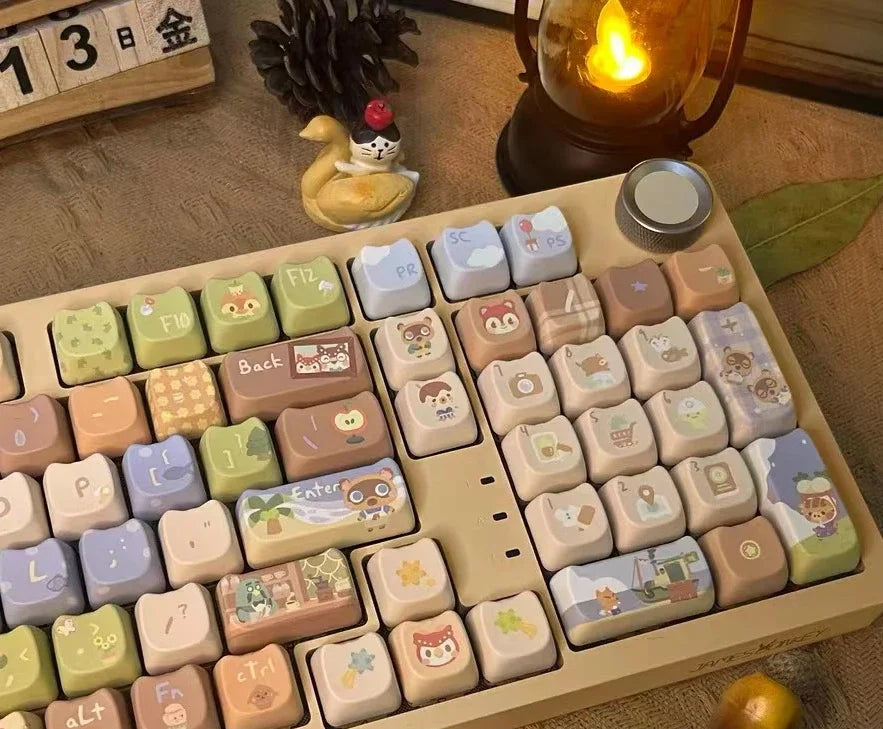142 Keys Customized Gift Cute Cat keycaps New MAO Keycaps Square Thermal Sublimation Mechanical Keyboard 2.25 U 2.75U for Alice