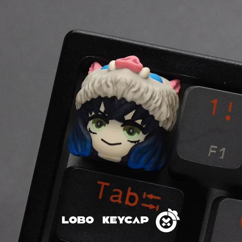 Demon Slayer Mechanical Keyboard Keycap Kamado Tanjirou Agatsuma Zenitsu Hashibira Inosuke Anime Resin Keycaps Custom Gifts