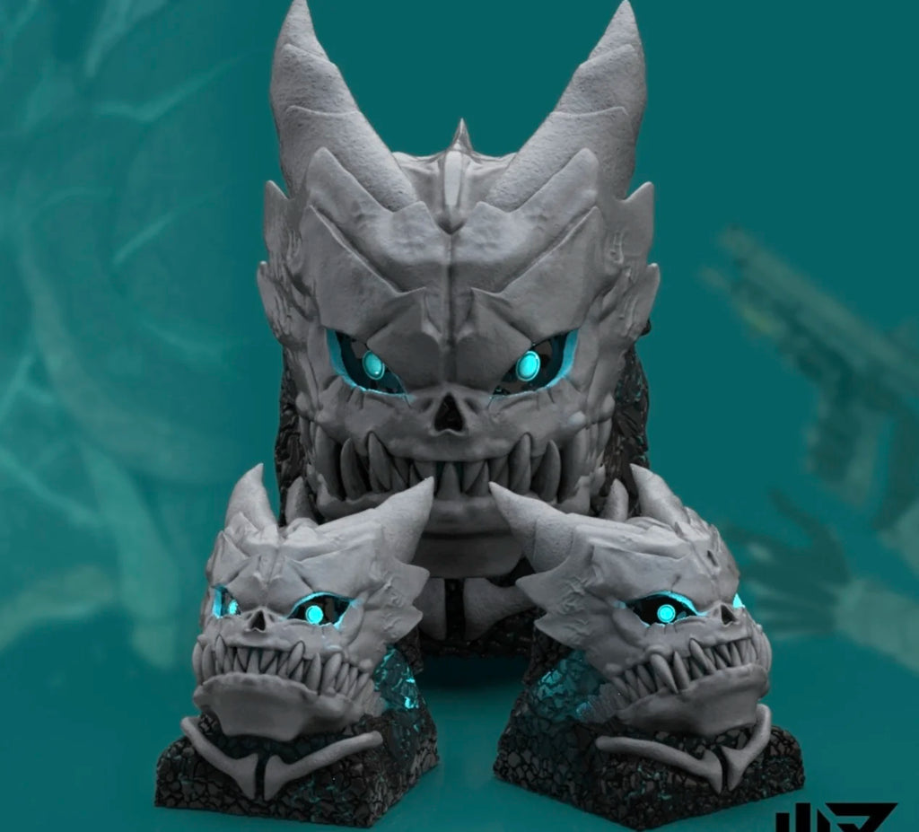 Monster Keycaps Custom White Cool Skull Cross Axis Mechanical Keyboard Keycaps Original Design 3D Resin Handmade Cartoon Keycaps