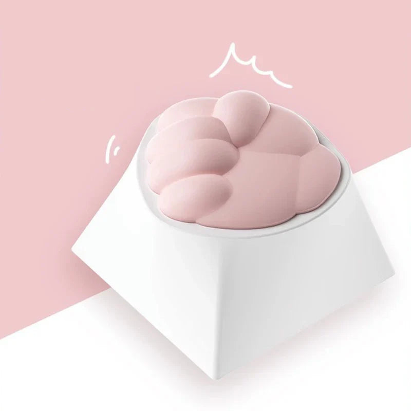 Kawaii Cute Soft Silicone Cat Paws Corgi Buttock OEM ABS Keycap For Mechanical Keyboard Cherry MX Switch