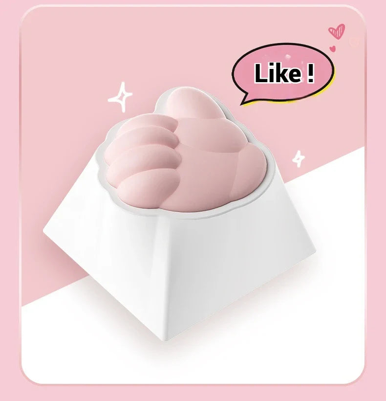 AKKO Keycap Soft Cute Cat Claw Rock Paper Scissors Like Kawaii Keycaps PC Silicone OEM Height ABS Material Girl Custom Key Caps