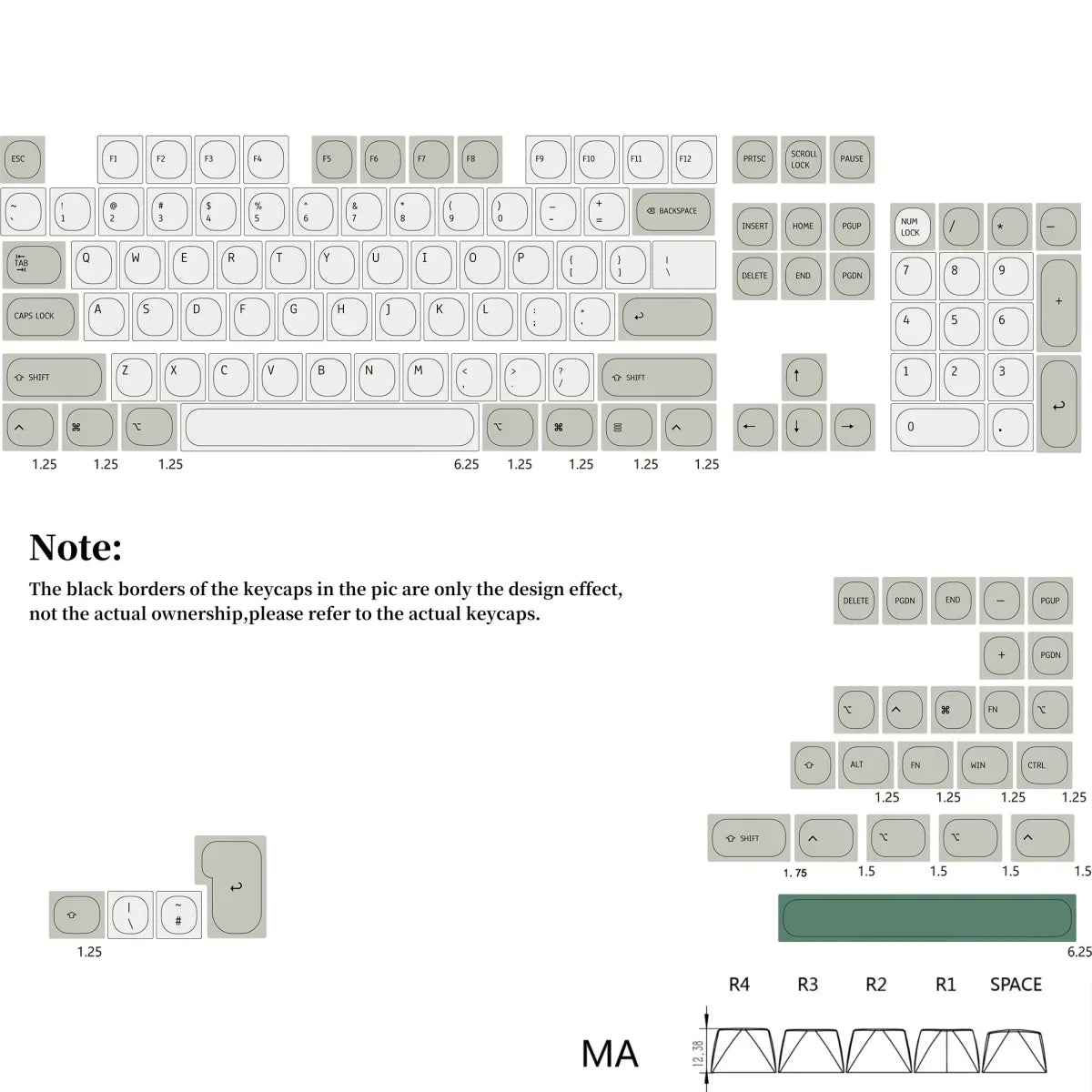 Retro MA Height Keycaps PBT Dye Sub Keycap 131 Keys Minimalist Key Caps For ISO Cherry MX Switch Gaming Mechanical Keyboard GMK