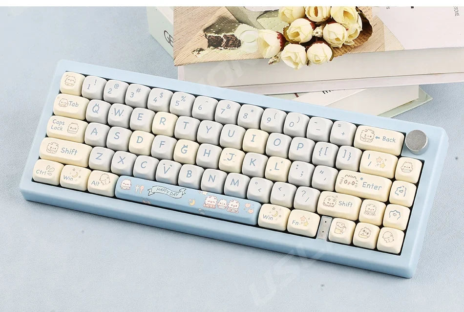 142 Keys MOA Profile Cartoon Theme Keycaps Thermal Five-side Dye-Sublimation Customized Key Caps Kit for Mechanical Keyboard