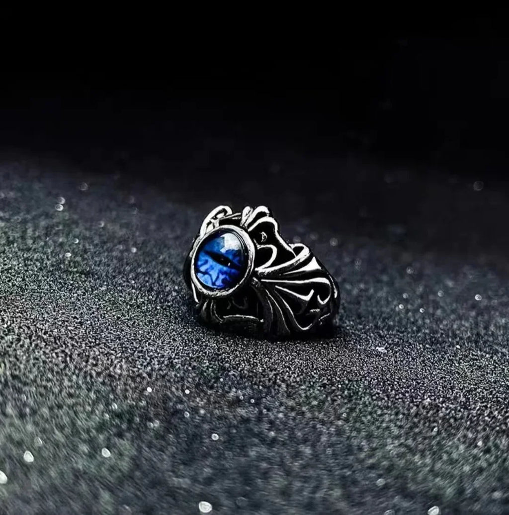 Devil Ram Horns Skull Open Ring for Men's Retro Satanic Cross Religious Amulet Jewelry