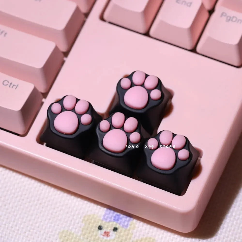 Pink Cute Cartoon Silicone Keycap Personality Soft Feel Cat DIY Artisan Cat Paws Pad Keyboard KeyCaps For Cherry MX Switches