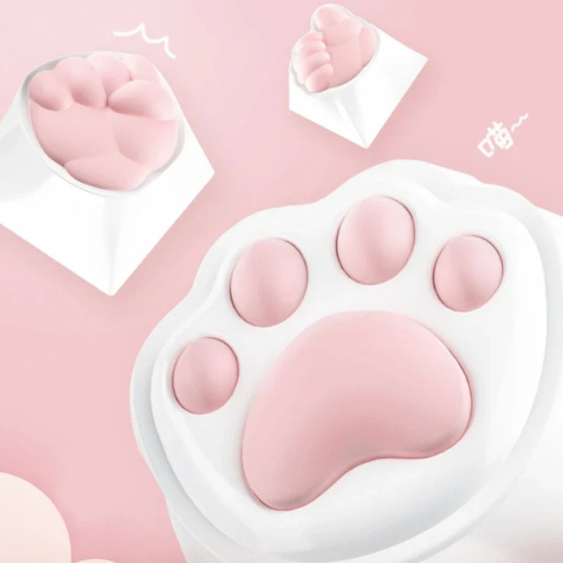 3D Soft Silicone Paw Keycap for Mechanical Keyboards and Colorful Keyboards Keycaps Supplies Sublimation Caps