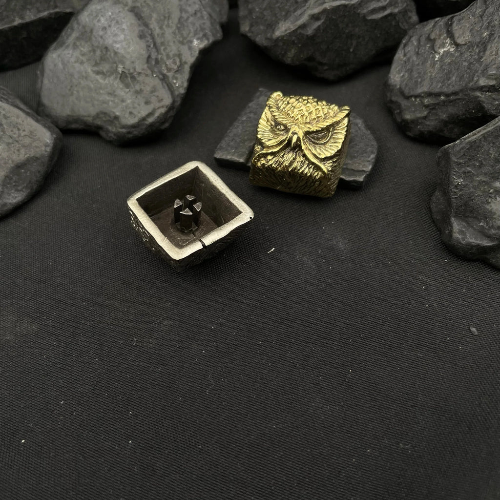 Pure Copper Point Keycap Owl Original Personality Customized Artisan Keycaps Cross Axis Universal Mechanical Keyboard Accessory