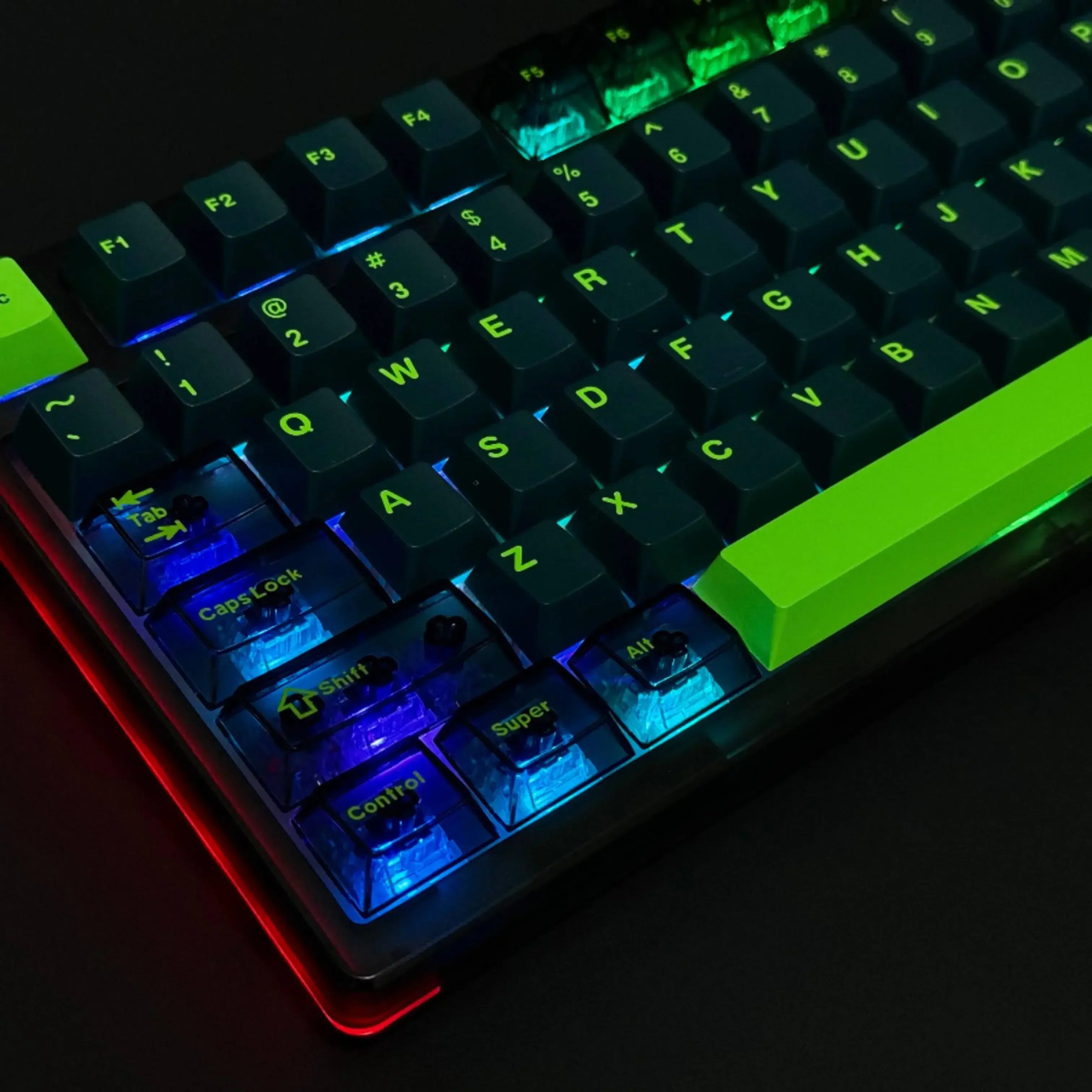Cherry Profile Double Shot Keycaps 222 Keys ABS Keycaps Transparent PC Keycaps for Gateron MX Switches Mechanical Gamer Keyboard