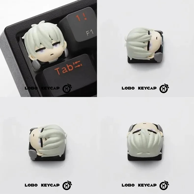 Kaiju No.8 Artisan Keycap Custom Ghost Anime 3d Keyboard Key Caps Esc Point Resin Key Caps Mechanical Keyboard Game Accessories