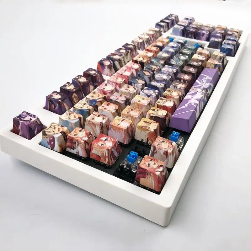 Cartoon Anime Genshin Impact Keycap zhongli Mechanical keyboard replacement key R4 PBT thermal sublimation Cherry OEM height