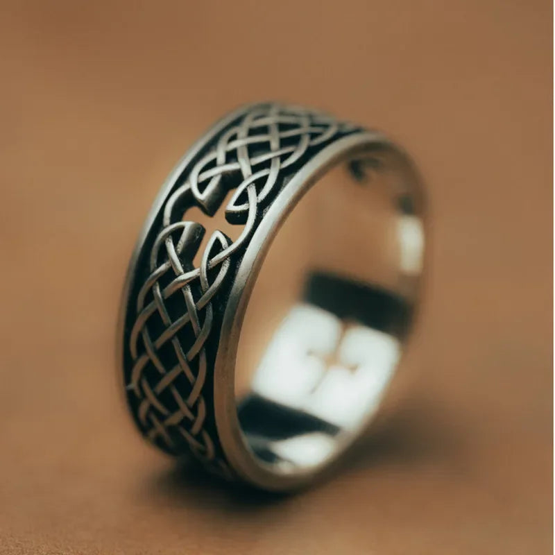 Devil Ram Horns Skull Open Ring for Men's Retro Satanic Cross Religious Amulet Jewelry