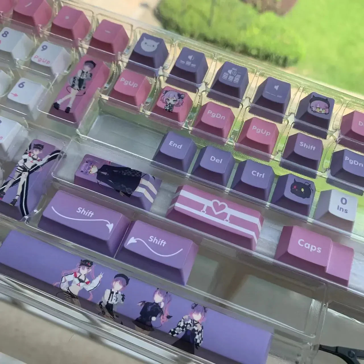 Hololive Vtuber Keycaps Tokoyami Towa Keycap PBT DYE Sublimation Cherry MX Cross Axis Switch Keycap for Mechanical Keyboard