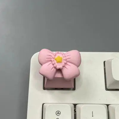 DIY Customized Bow Key cap Rabbit Ear Transparent R4 Cross Axis Game Pink Mechanical Keyboard Keycap